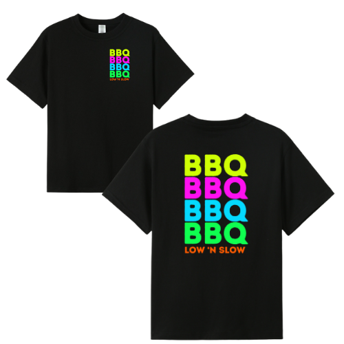 Fluro BBQ - black tee