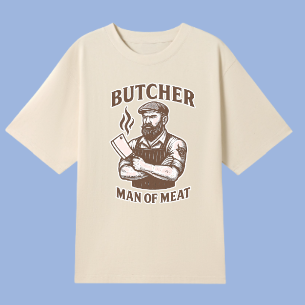 Butcher Man of Meat - natural oversize tee