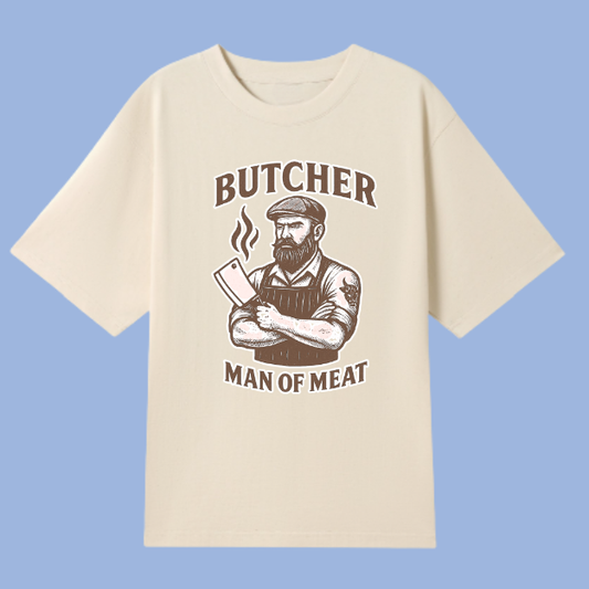 Butcher Man of Meat - natural oversize tee