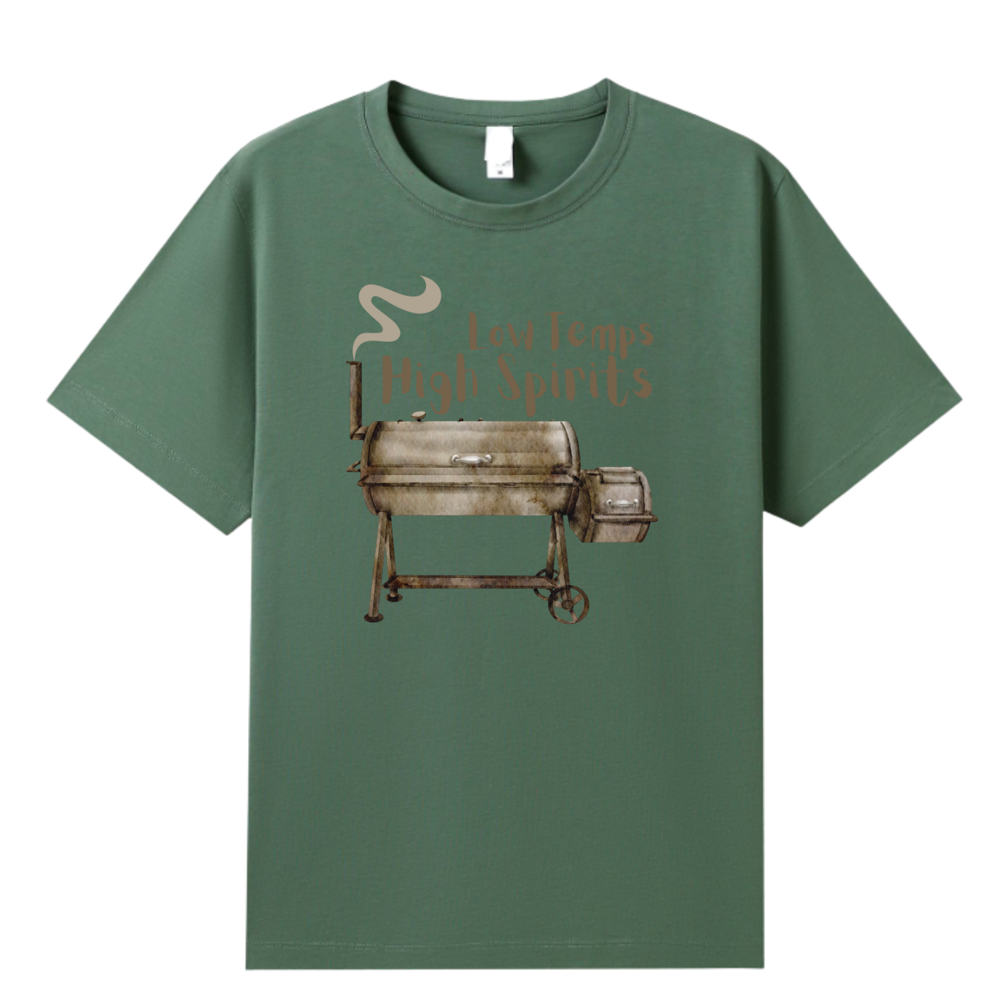 Low Temps High Spirits - green tee