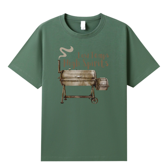 Low Temps High Spirits - green tee