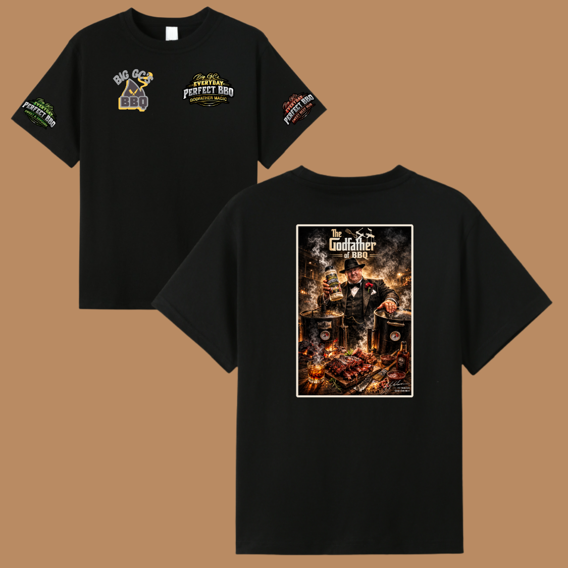 BIG GC'S BBQ - The Godfather of BBQ black tee